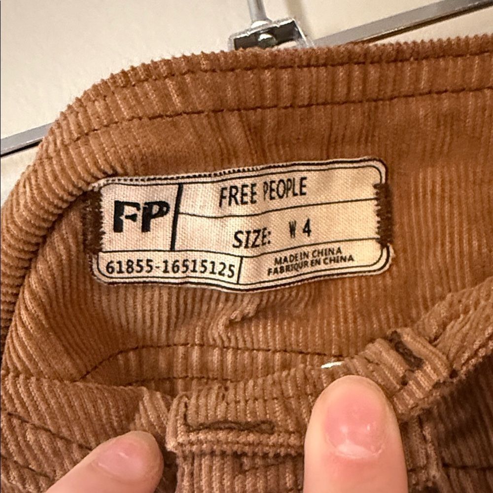 Free People come a little closer coffee corduroy skit with pockets - Picture 5 of 6